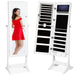 6-Tier Standing Jewelry Mirror Armoire w/ LED Lights