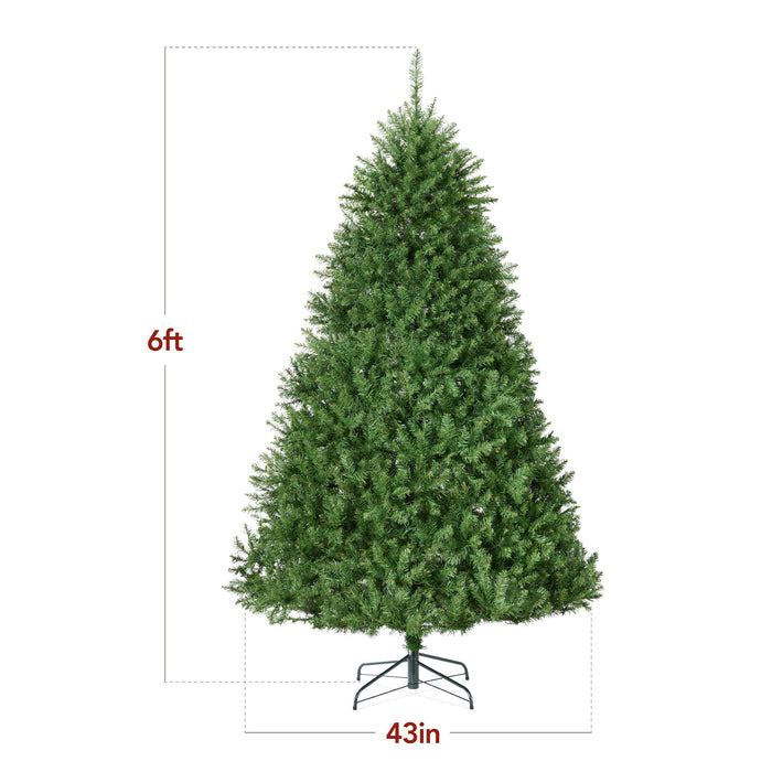 Hinged Douglas Full Fir Artificial Christmas Tree w/ Metal Stand