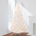 Pre-Lit Hinged Artificial White Pine Christmas Tree w/ Lights, Metal Stand