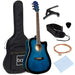 Full Size Beginner Acoustic Guitar Set with Case, Strap, Capo - 41in