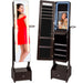 Standing Full Length LED Mirror Jewelry Armoire w/Interior & Exterior Lights