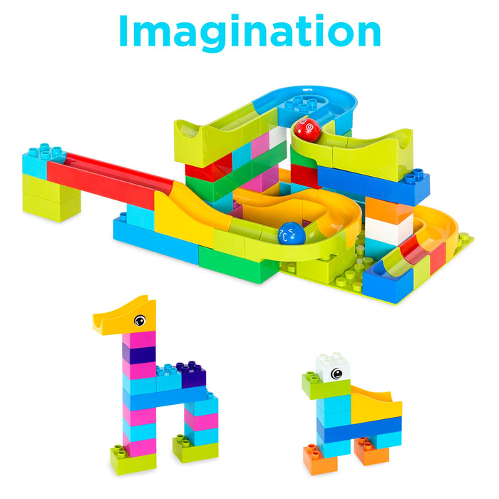 97-Piece Kids Create Your Own Marble Maze Run Racetrack Puzzle Game Set