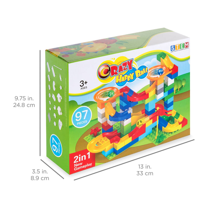 97-Piece Kids Create Your Own Marble Maze Run Racetrack Puzzle Game Set