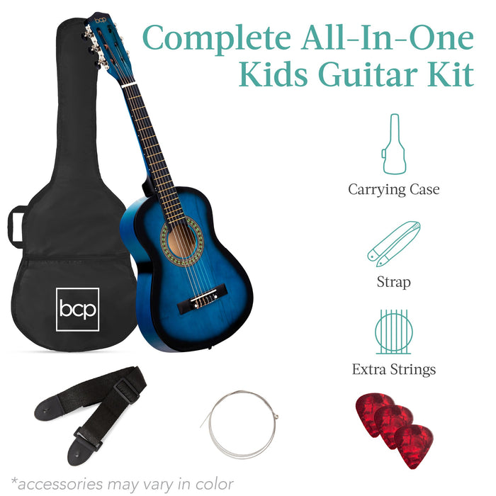 Kids Acoustic Guitar Beginner Starter Kit with Carrying Case - 30in