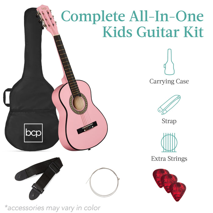 Kids Acoustic Guitar Beginner Starter Kit with Carrying Case - 30in