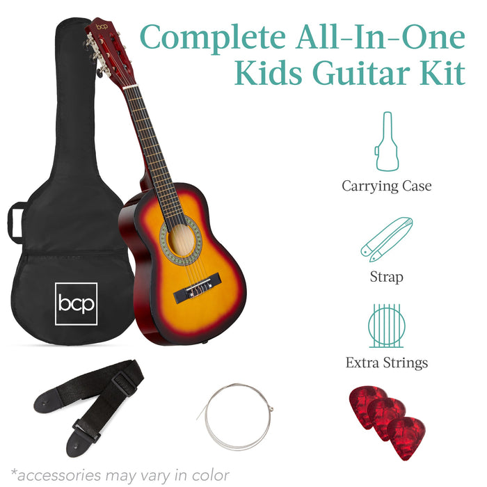 Kids Acoustic Guitar Beginner Starter Kit with Carrying Case - 30in