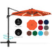 360-Degree LED Cantilever Offset Patio Umbrella w/ Tilt - 10ft