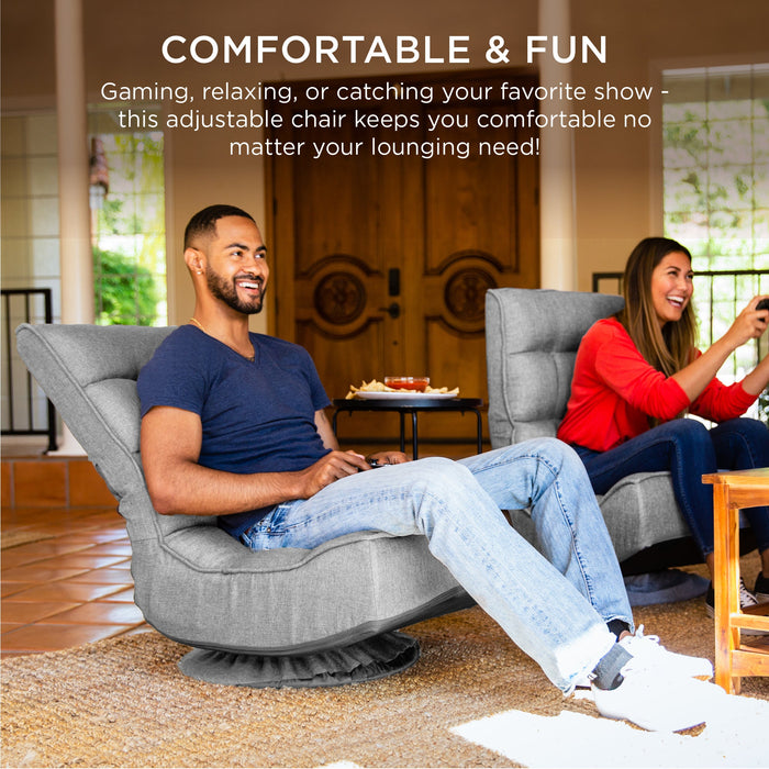 Folding Floor Gaming Chair w/ 360-Degree Swivel, 4 Adjustable Positions