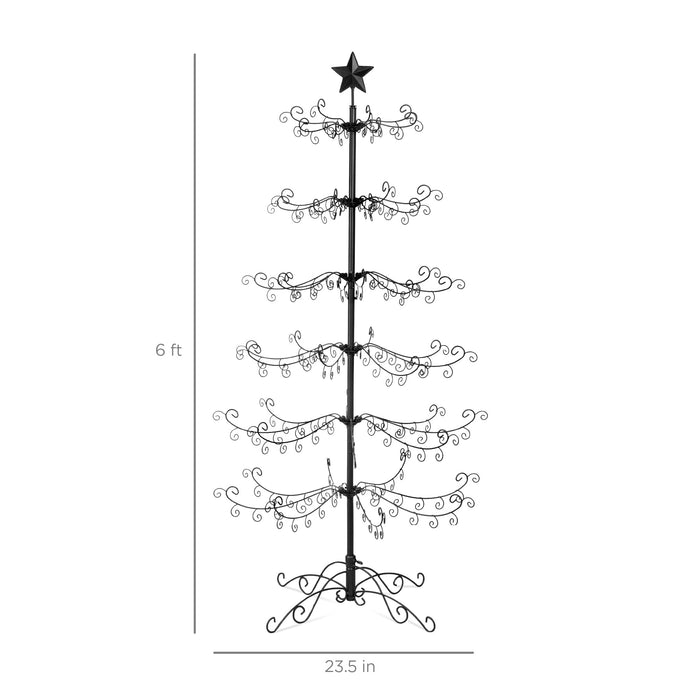 Décoration d'arbre de Noël en fer forgé avec assemblage facile, support - 6 pieds