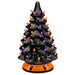 Ceramic Halloween Tabletop Tree w/ Orange & Purple Bulb Lights - 15in