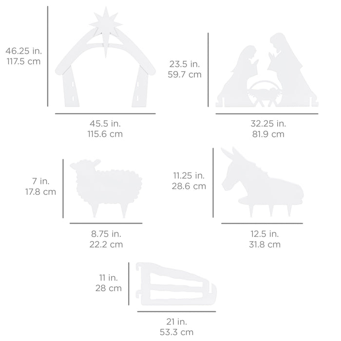 Décoration de jardin pour crèche de Noël avec PVC résistant à l'eau - 4 pieds
