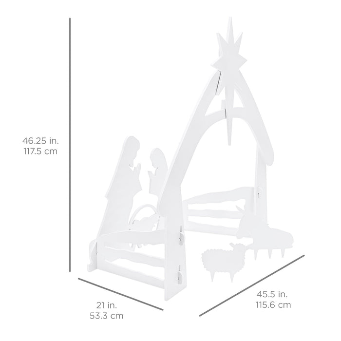 Décoration de jardin pour crèche de Noël avec PVC résistant à l'eau - 4 pieds