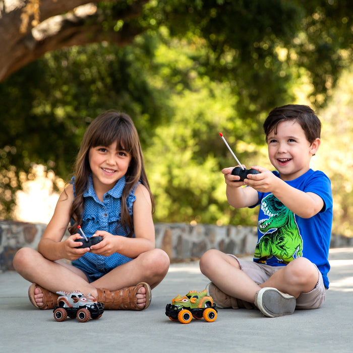 Lot de 2 mini voitures télécommandées dinosaures 27 MHz avec vitesse maximale de 9 mph