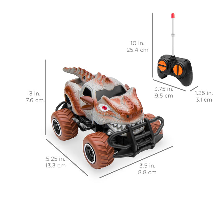 Lot de 2 mini voitures télécommandées dinosaures 27 MHz avec vitesse maximale de 9 mph