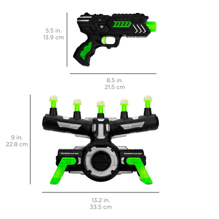 Ensemble cible flottante et blaster phosphorescent avec 24 fléchettes et 20 cibles