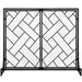 2-Panel Wrought Iron Geometric Fireplace Screen w/ Magnetic Doors - 44x33in