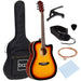 41in Beginner Acoustic Electric Cutaway Guitar Set w/ Case, Strap