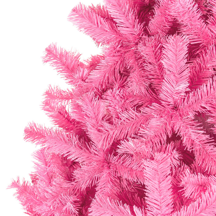 Pink Artificial Fir Christmas Tree w/ Foldable Stand