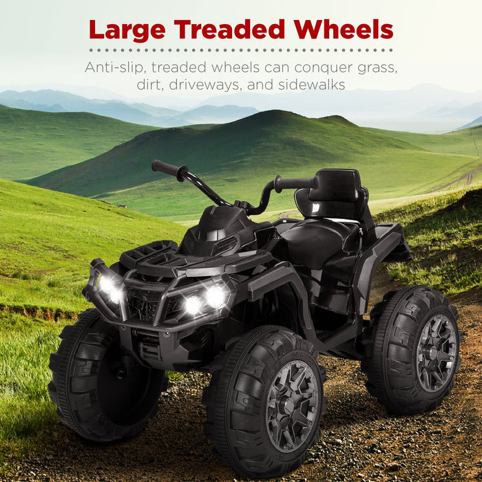 12V Kids Ride-On 4-Wheeler Quad ATV Car w/ 3.7mph Max, Bluetooth, Headlights