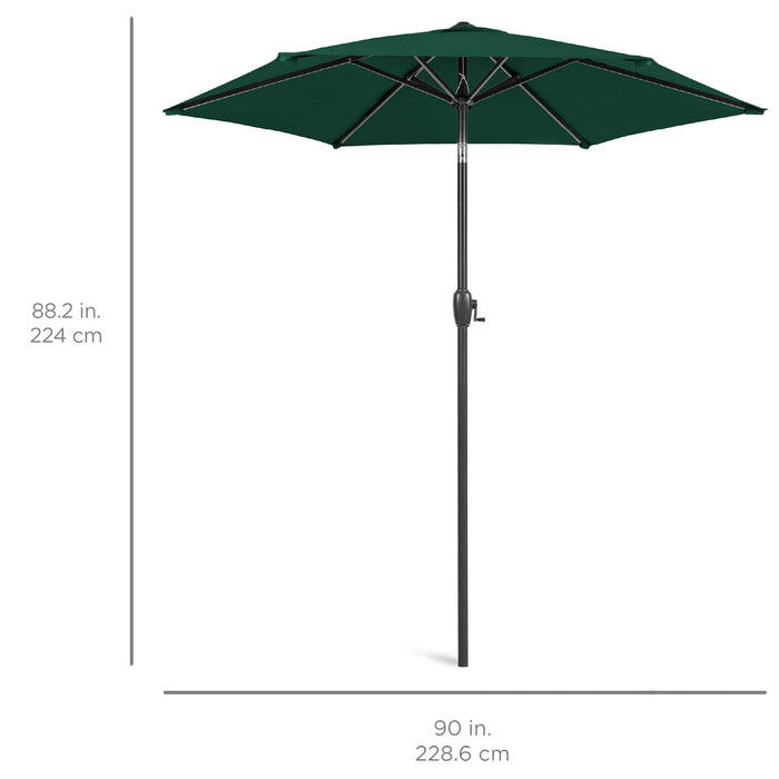 Outdoor Market Patio Umbrella w/ Push Button Tilt, Crank Lift - 7.5ft