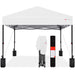 One-Person Setup Instant Pop Up Canopy w/ Case, 4 Weight Bags - 10x10ft