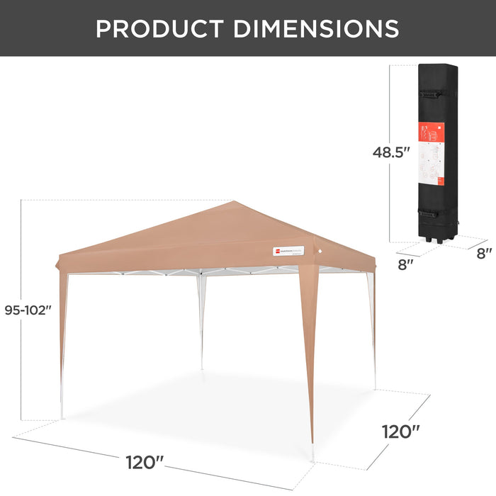 Outdoor Portable Pop Up Canopy Tent w/ Carrying Case, 10x10ft