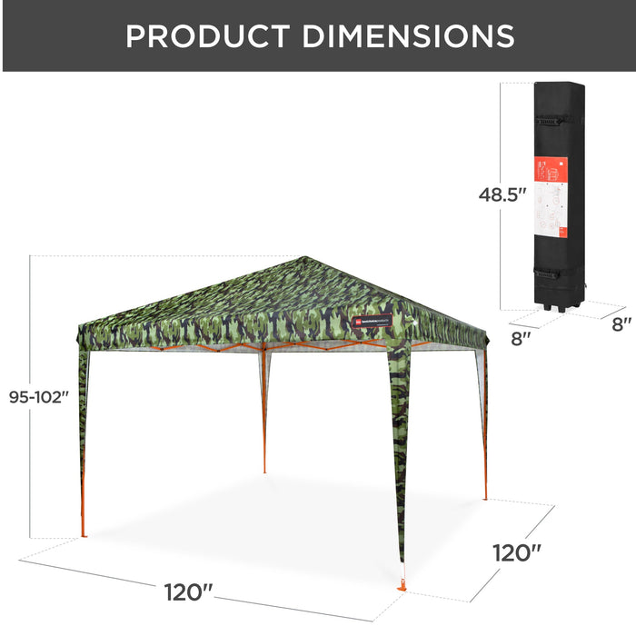 Outdoor Portable Pop Up Canopy Tent w/ Carrying Case, 10x10ft