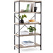 5-Tier Industrial Bookshelf w/ Metal Frame, Wood Shelves