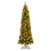 Pre-Lit Spruce Pencil Christmas Tree w/ Berries, Pine Cones