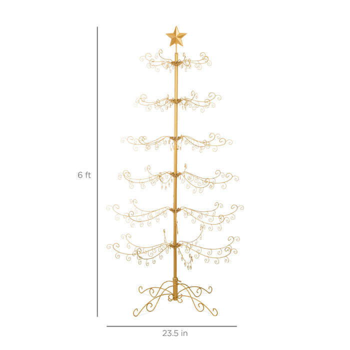 Décoration d'arbre de Noël en fer forgé avec assemblage facile, support - 6 pieds