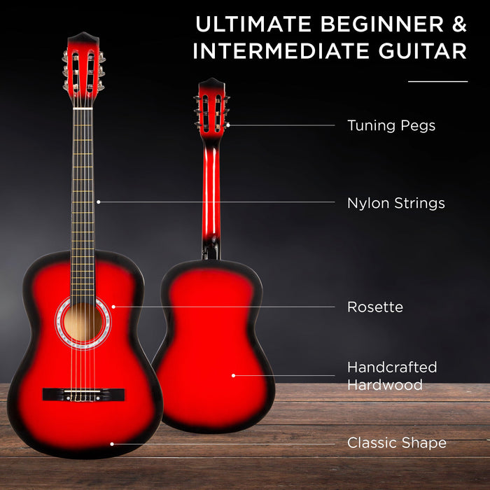 Beginner Acoustic Guitar Set w/ Case, Strap, Strings - 38in