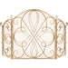 3-Panel Wrought Iron Metal Fireplace Screen Cover w/ Scroll Design - 55x33in