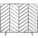 Single Panel Iron Chevron Fireplace Screen w/ Antique Finish - 38x31in