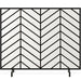 Single Panel Iron Chevron Fireplace Screen w/ Antique Finish - 38x31in