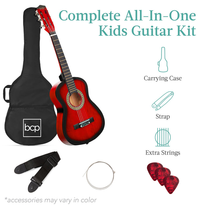 Kids Acoustic Guitar Beginner Starter Kit with Carrying Case - 30in