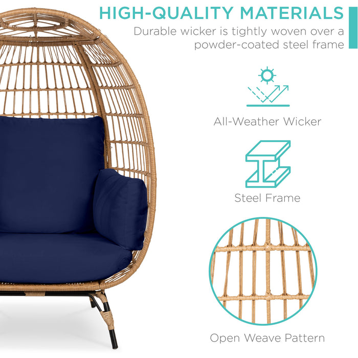 Wicker Egg Chair Oversized Indoor Outdoor Patio Lounger