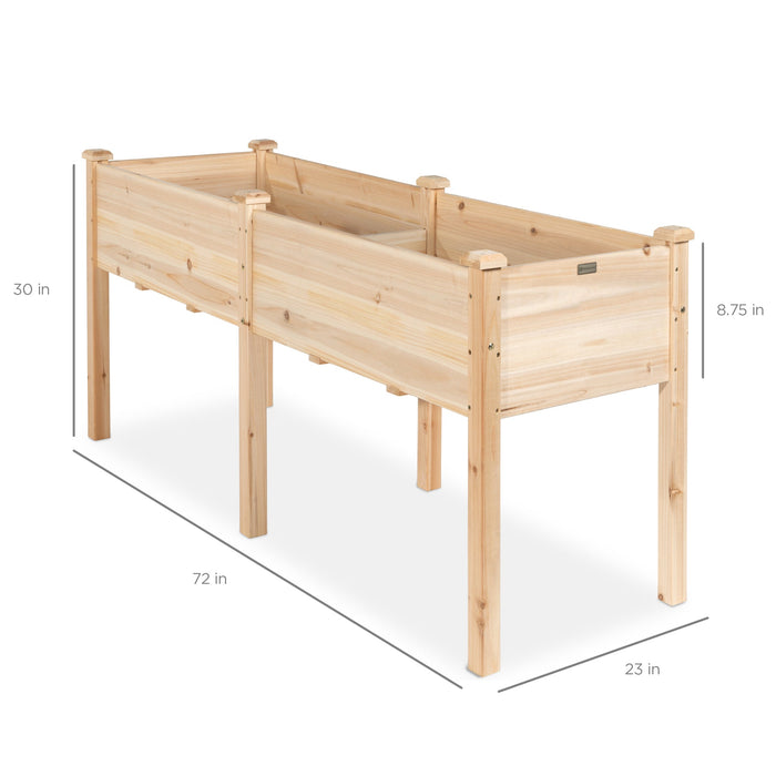 Jardinière surélevée, support de jardinière surélevé en bois - 72x23x30 pouces