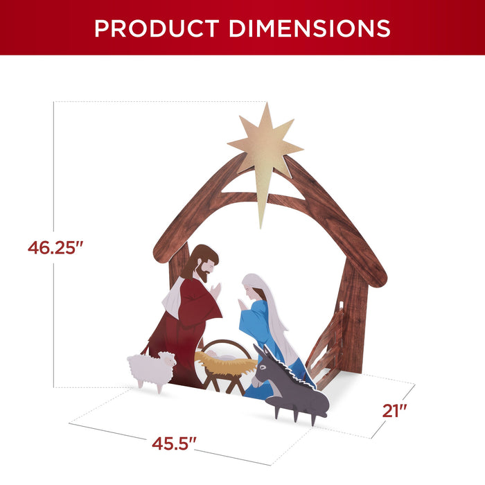 Décoration de jardin pour crèche de Noël avec PVC résistant à l'eau - 4 pieds