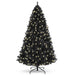 Pre-Lit Artificial Black Christmas Tree w/ Incandescent Lights, Metal Stand