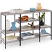 4-Tier Industrial Console Table w/ Tall Shelf Space - 55in