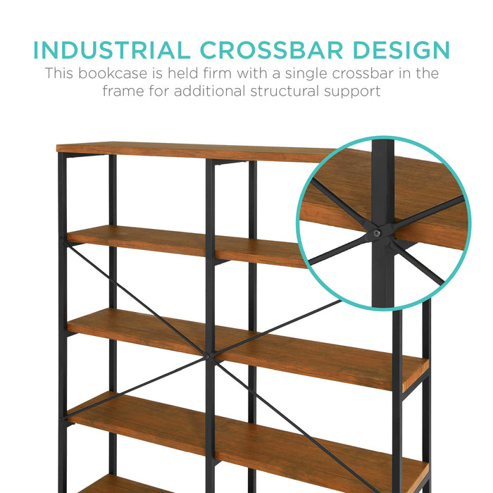 Industrial Bookshelf for Living Room, Walkway w/ Elevated Design - 55in