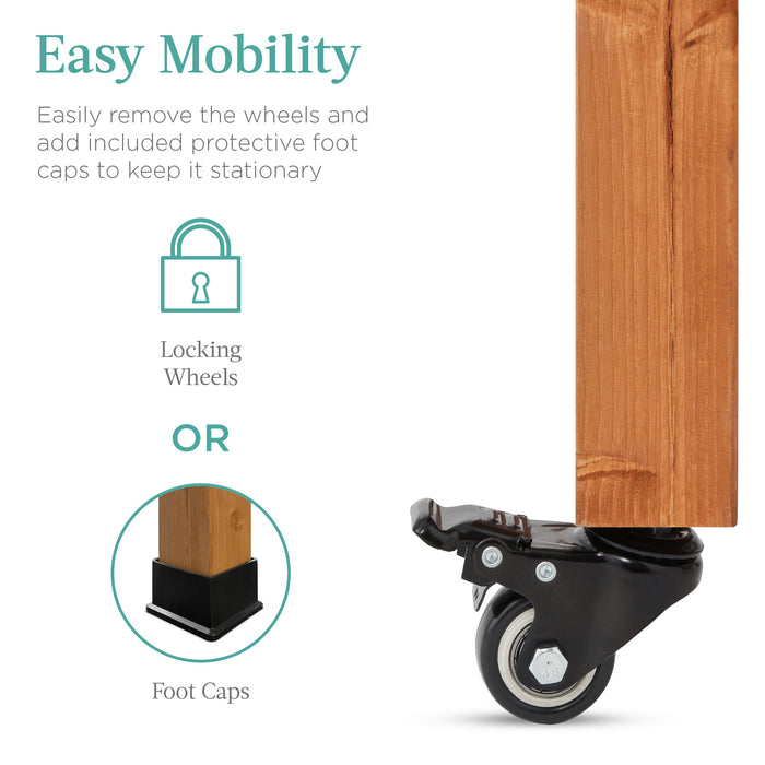 Table d'extérieur mobile et armoire de rangement avec 4 roulettes, plateau en acier inoxydable