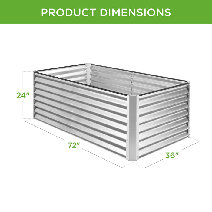 Jardinière surélevée en métal pour légumes, fleurs et herbes aromatiques - 6x3x2ft