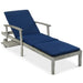 Adjustable Acacia Wood Chaise Lounge Chair w/ Side Table, Wheels - 79x26in