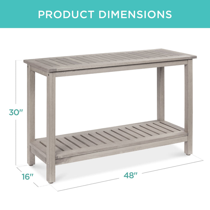 Console en bois à 2 étagères avec rangement et finition naturelle - 48 po