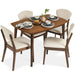 5-Piece Wooden Mid-Century Modern Dining Set w/ 4 Chairs, Padded Seat & Back