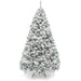 Snow Flocked Artificial Pine Christmas Tree w/ Foldable Metal Base