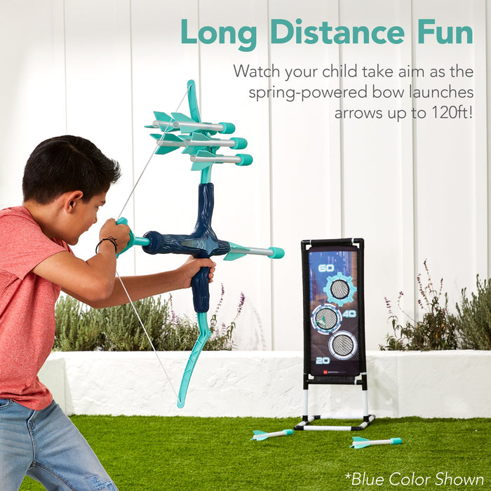 Kids Bow & Arrow Set, Children's Play Archery Toy w/ Target Stand