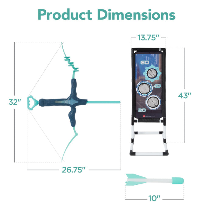 Kids Bow & Arrow Set, Children's Play Archery Toy w/ Target Stand