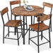 5-Piece Modern Round Counter Height Dining Set w/ 4 Chairs - 35.5in